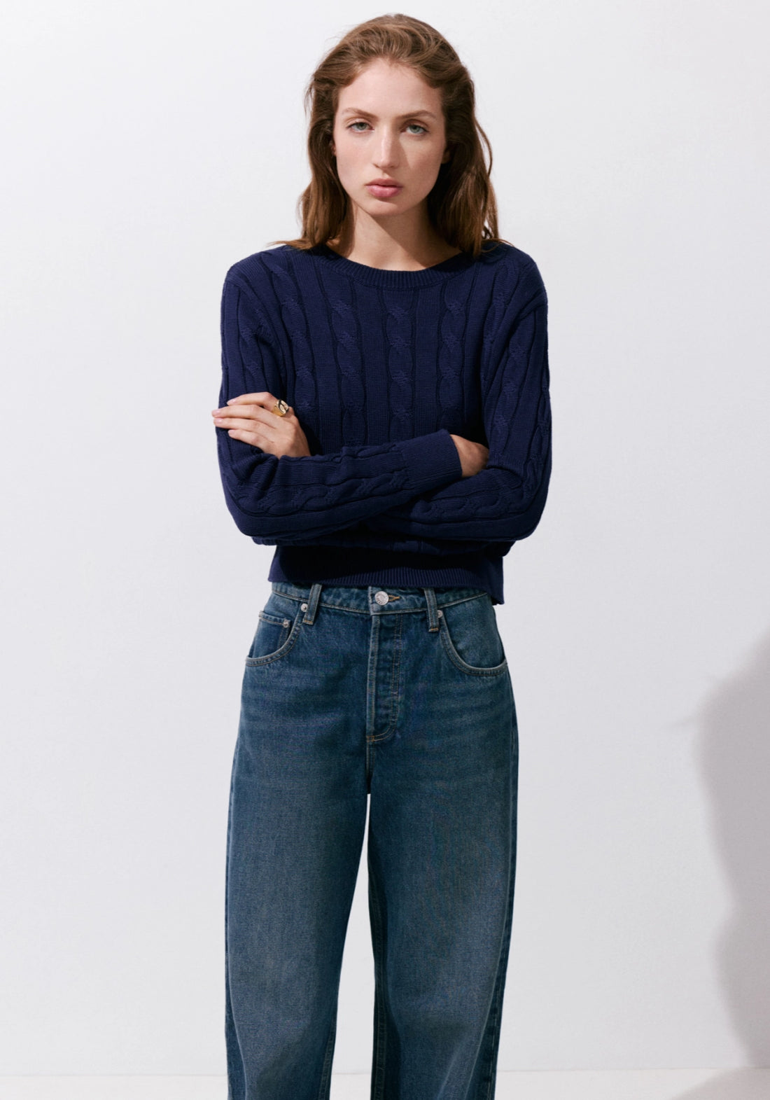 Cable Knit Sweater - Blue