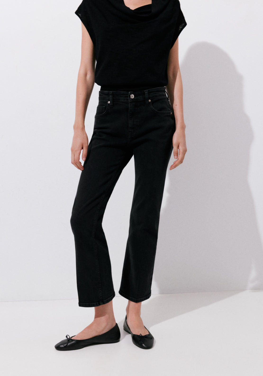 Sienna Flared Cropped Jeans - Denim Grey