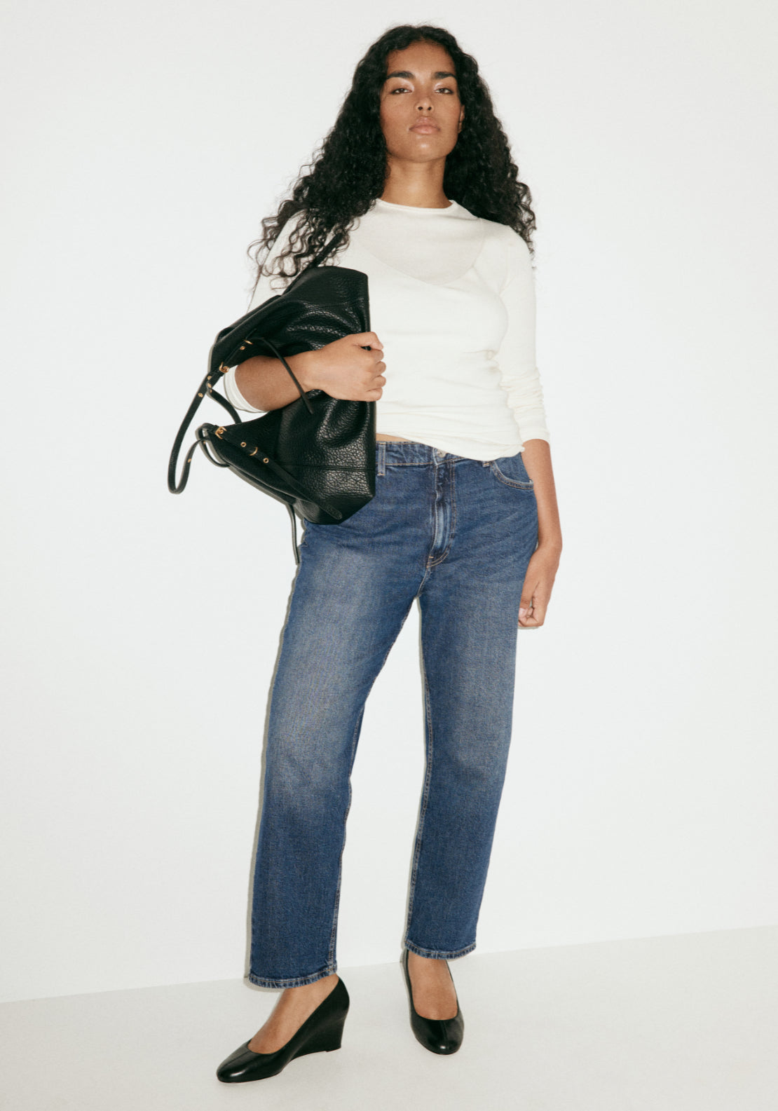 Newmom Crop Comfort High Rise Jeans - Denim Blue
