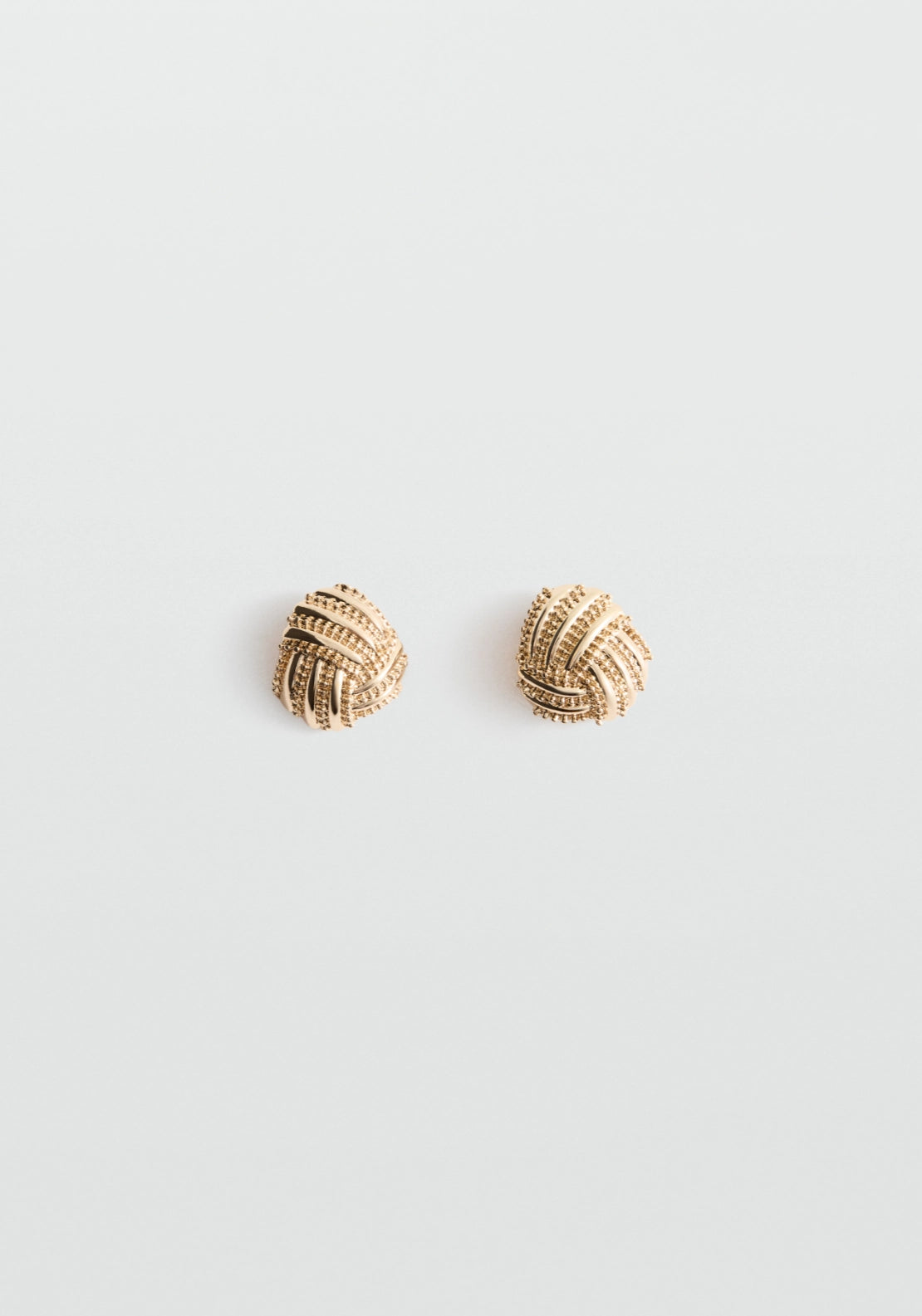 Round Embossed Stainless Steel Earrings - Gold