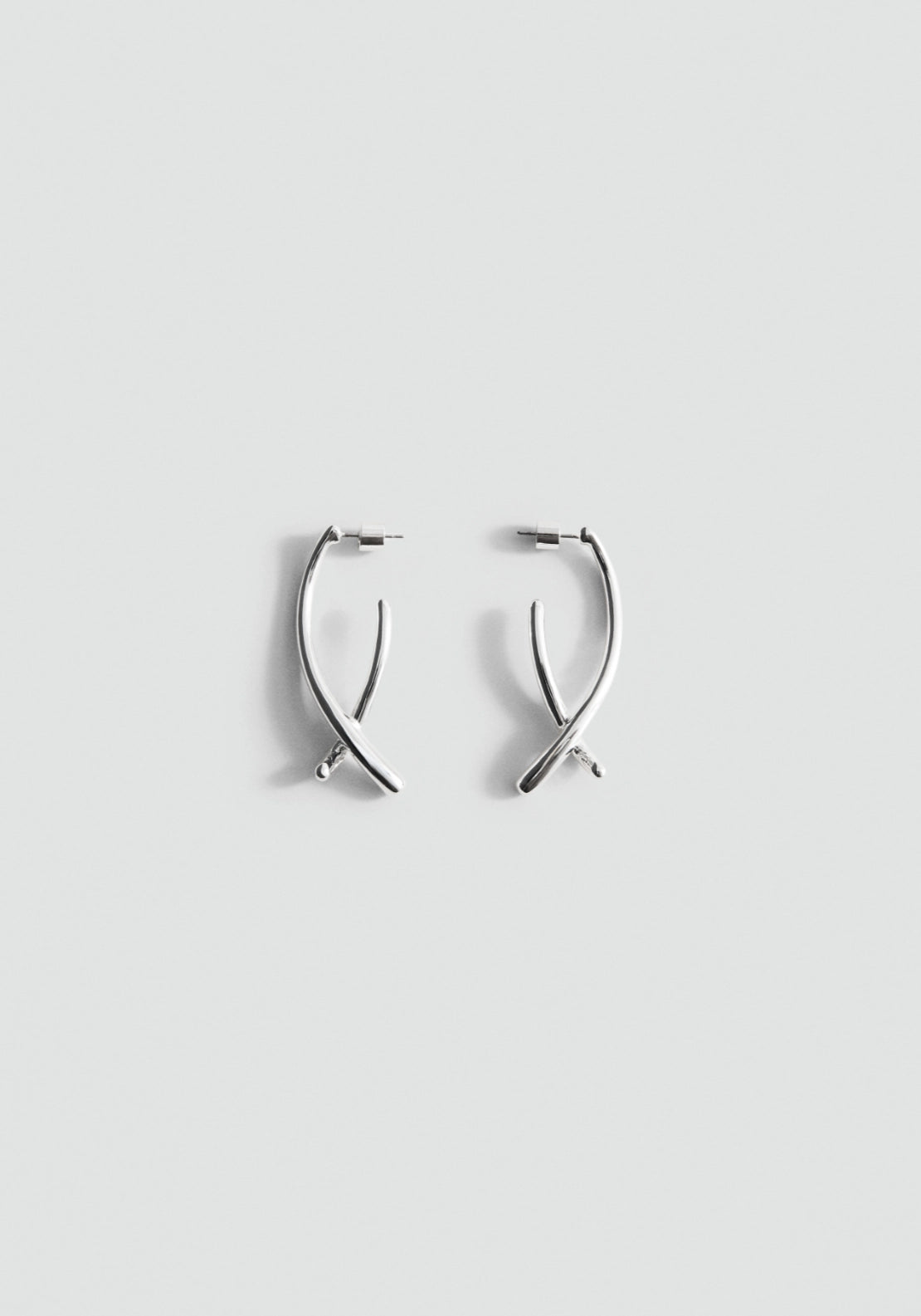 Irregular Textured Earrings - Silver