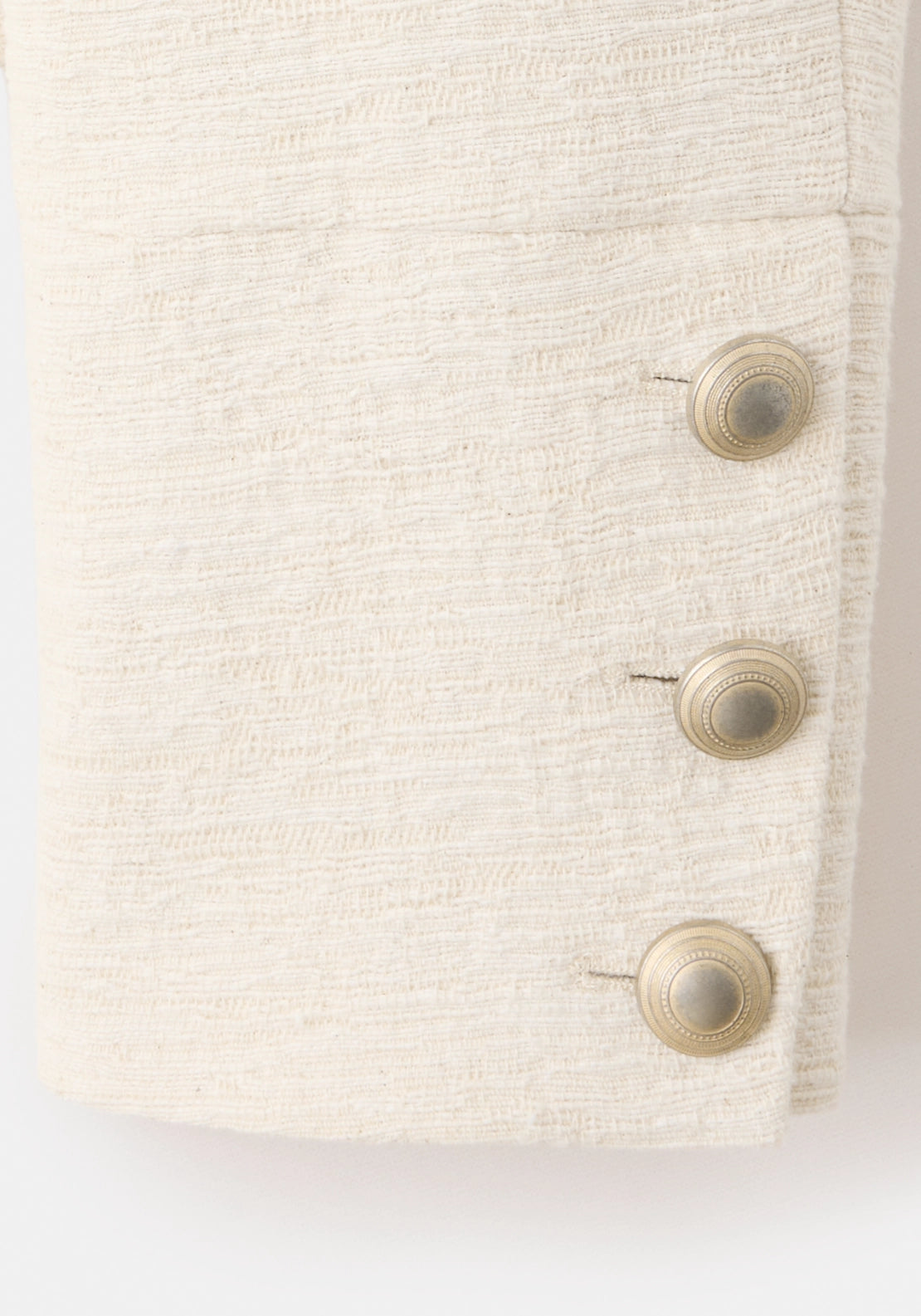Tweed Jacket With Decorative Toggles - Cream