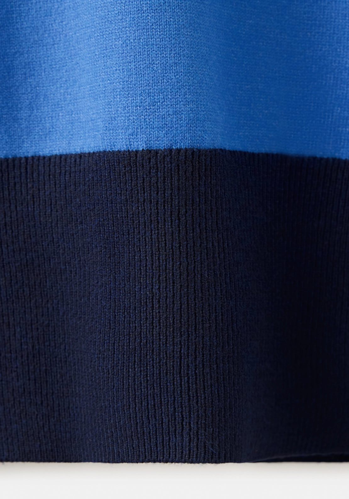Striped Sporty Polo Neck Sweater - Blue