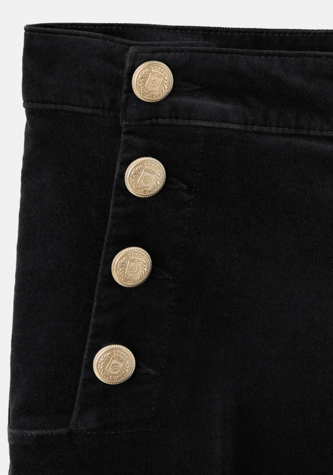Wideleg Jeans With Side Buttons - Denim Grey