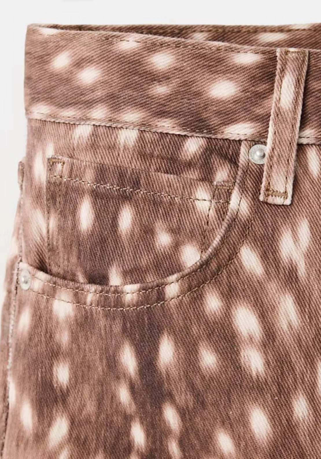 Bambi Print Barrel Jeans - Brown