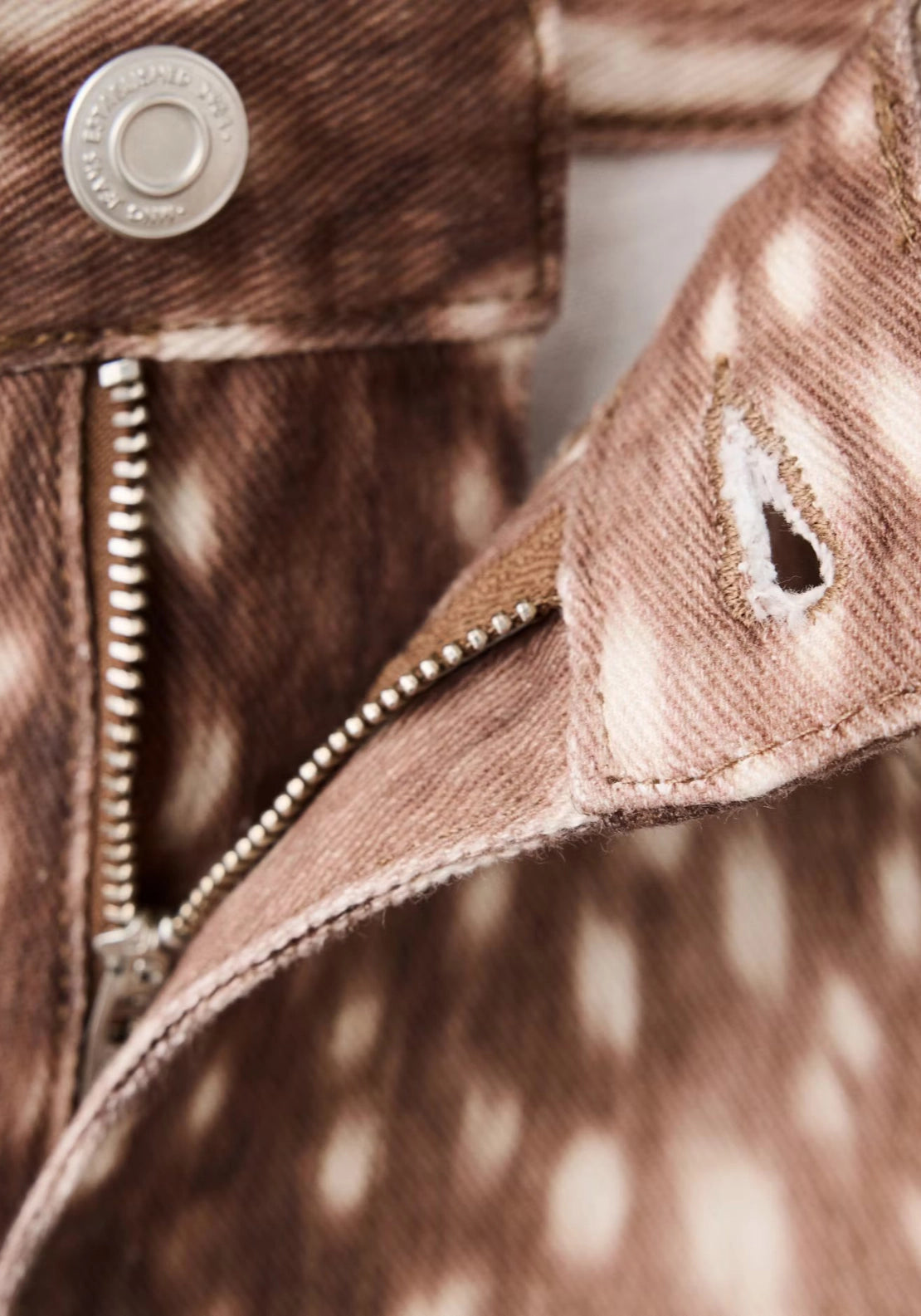 Bambi Print Barrel Jeans - Brown