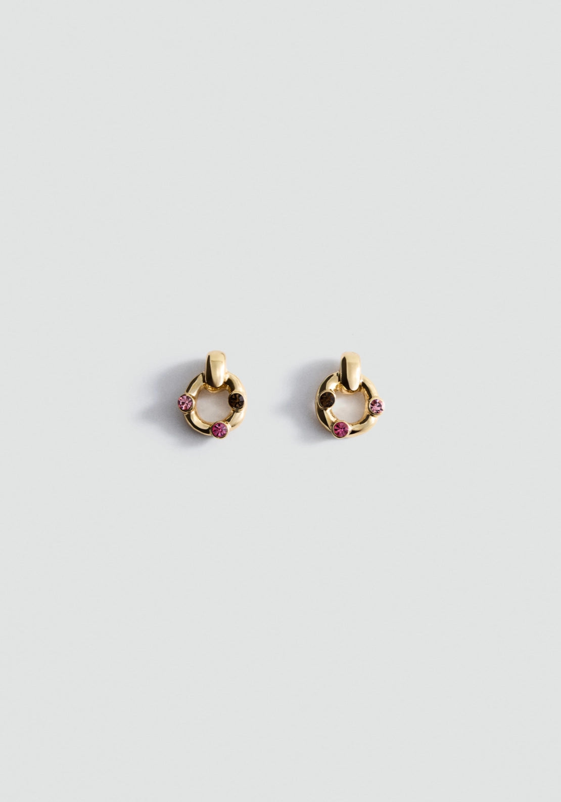 Crystal Hoop Earrings - Gold
