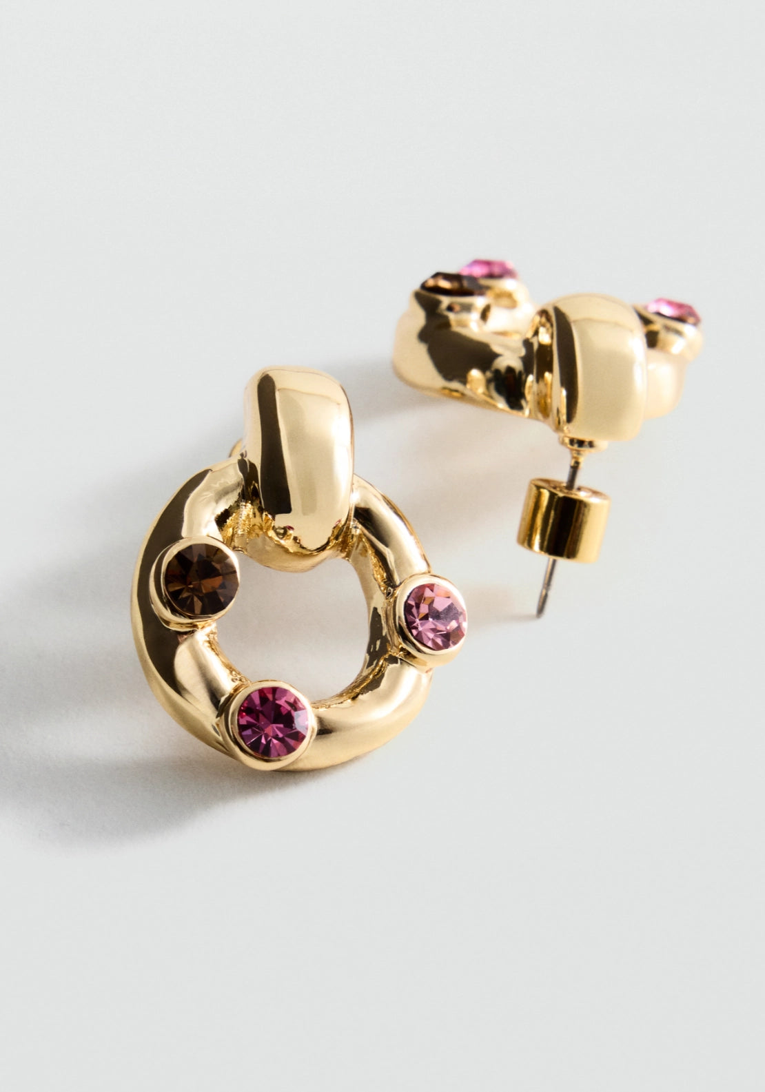 Crystal Hoop Earrings - Gold