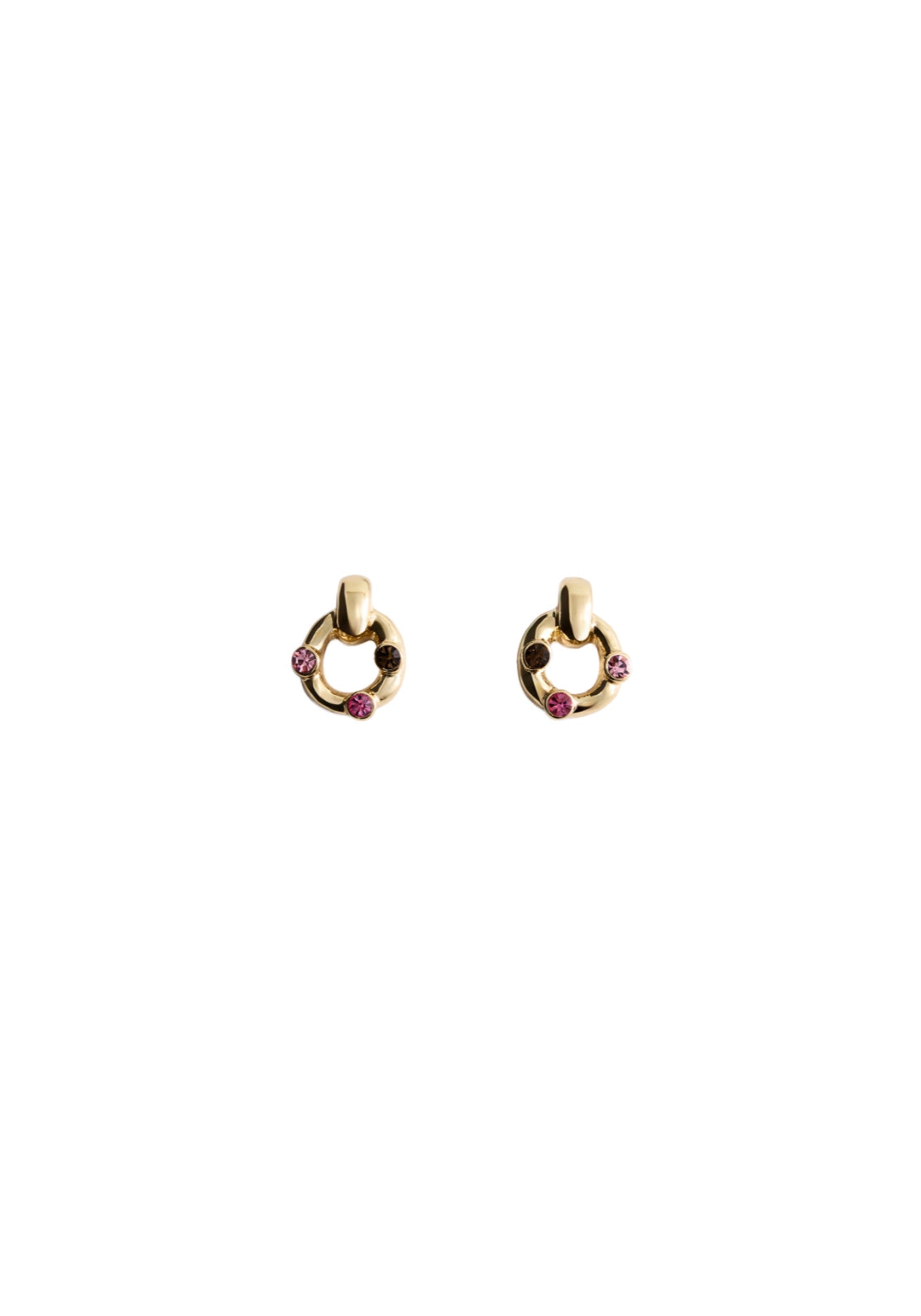 Crystal Hoop Earrings - Gold