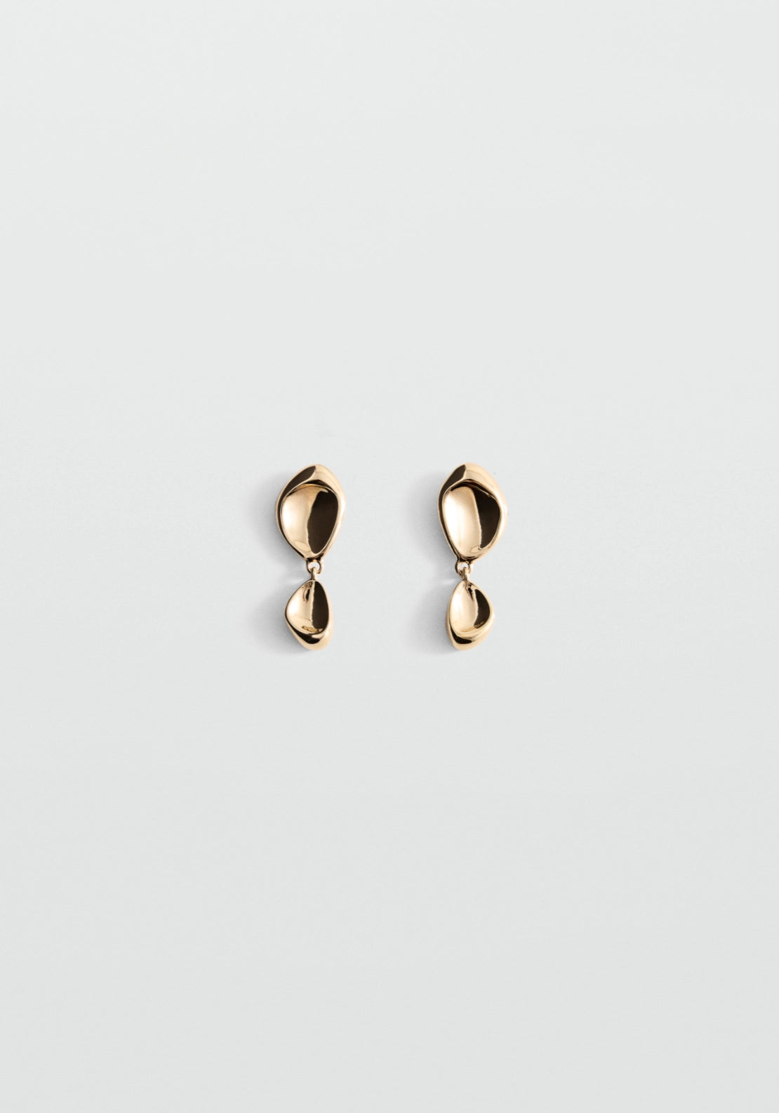 Textured Embossed Pendant Earrings - Gold