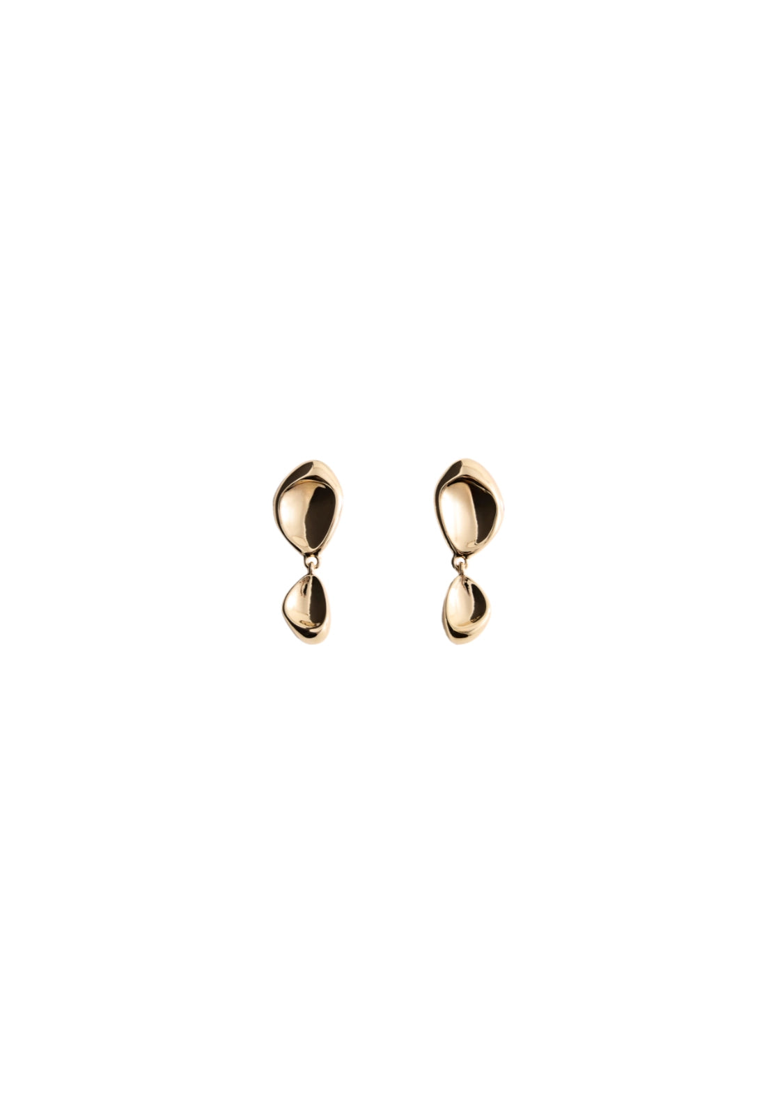 Textured Embossed Pendant Earrings - Gold