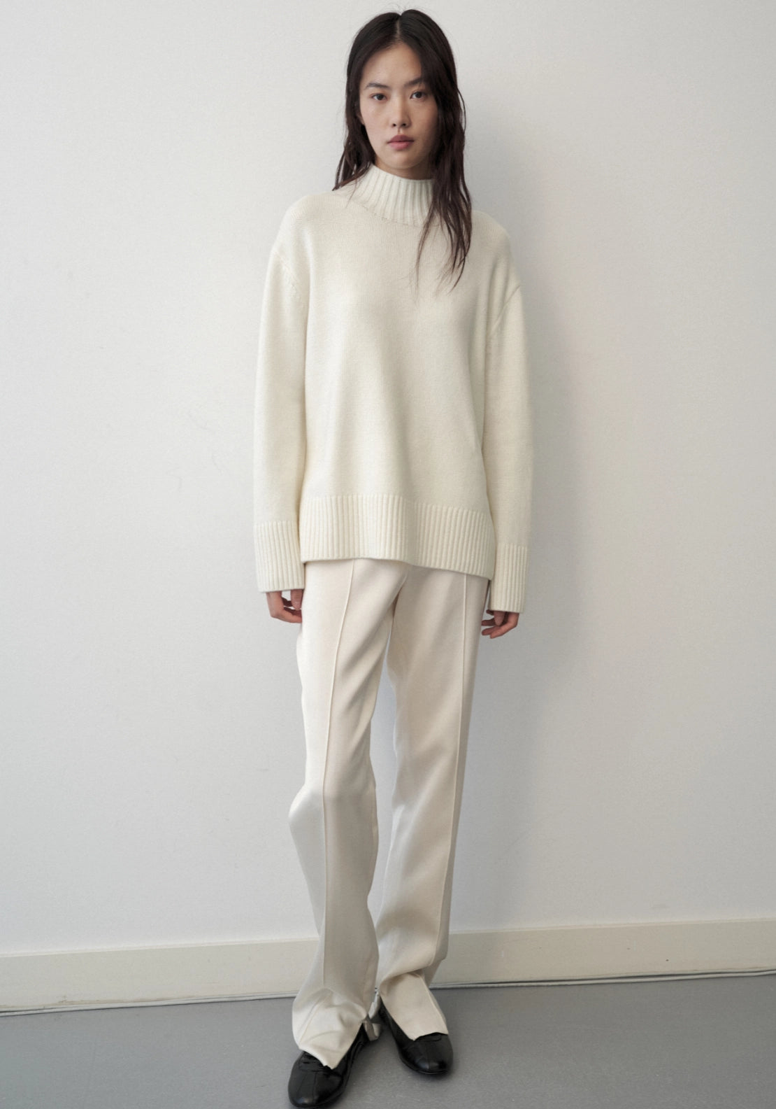 Turtleneck Wool Sweater - White