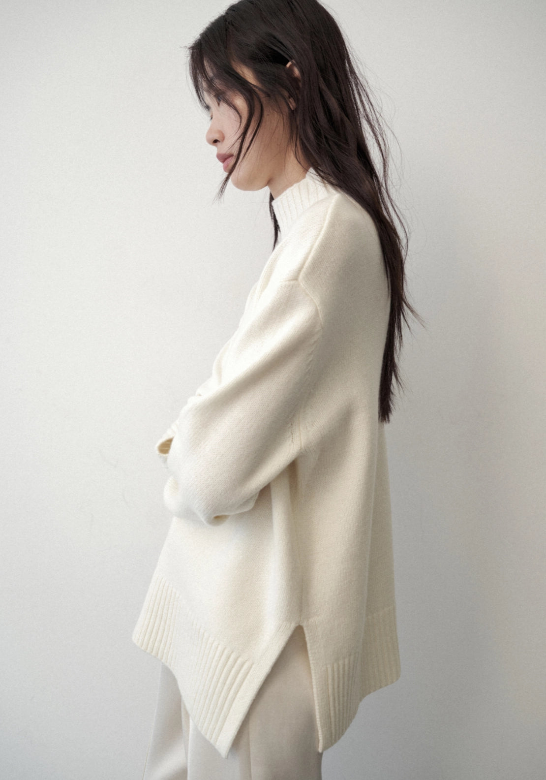 Turtleneck Wool Sweater - White