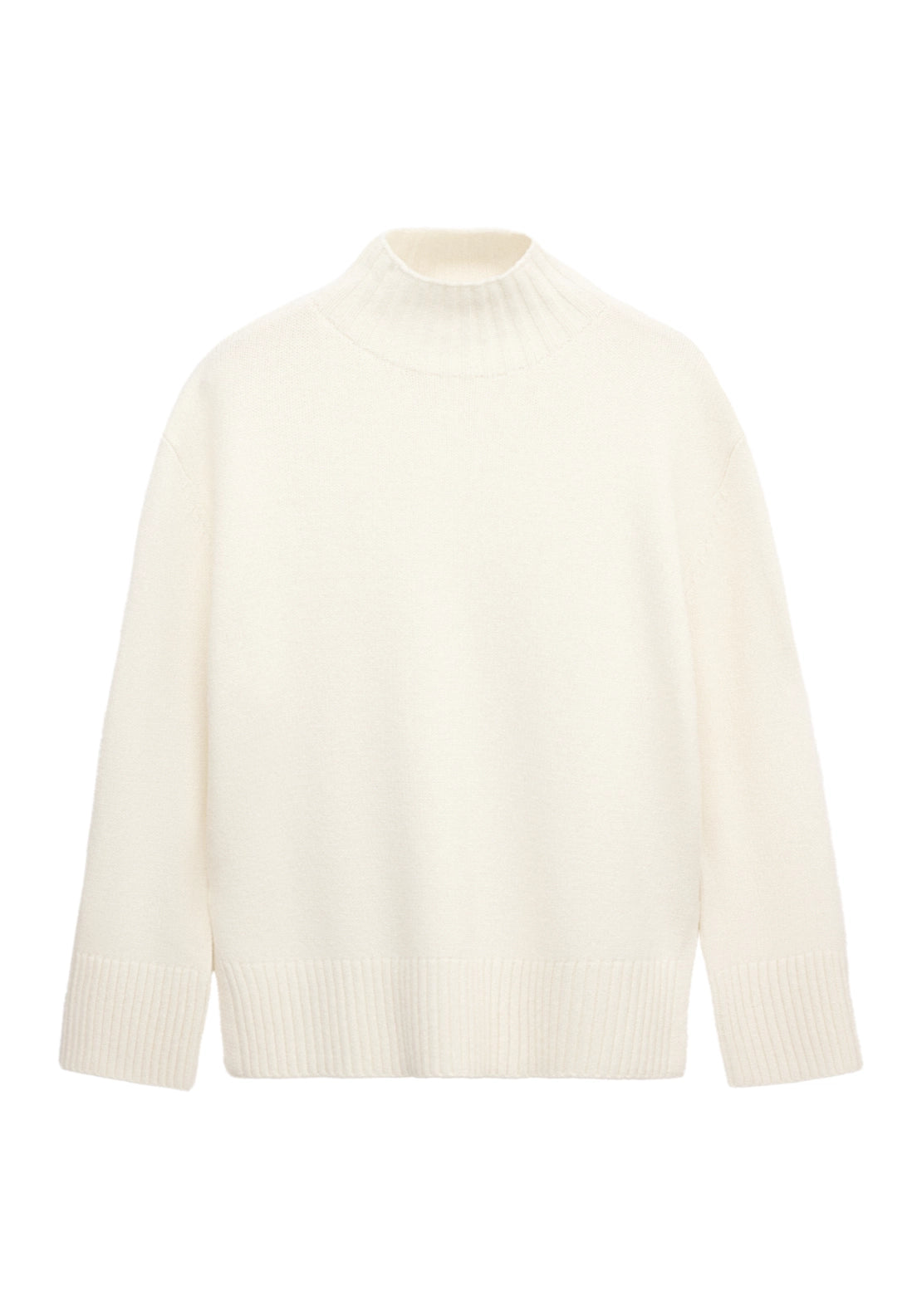 Turtleneck Wool Sweater - White