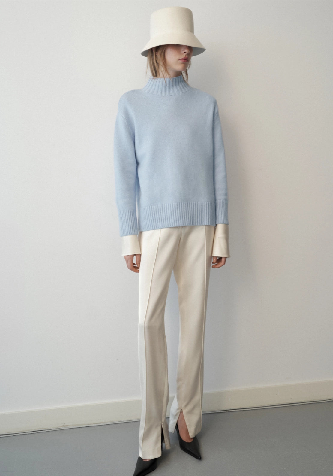 Turtleneck Wool Sweater - Blue