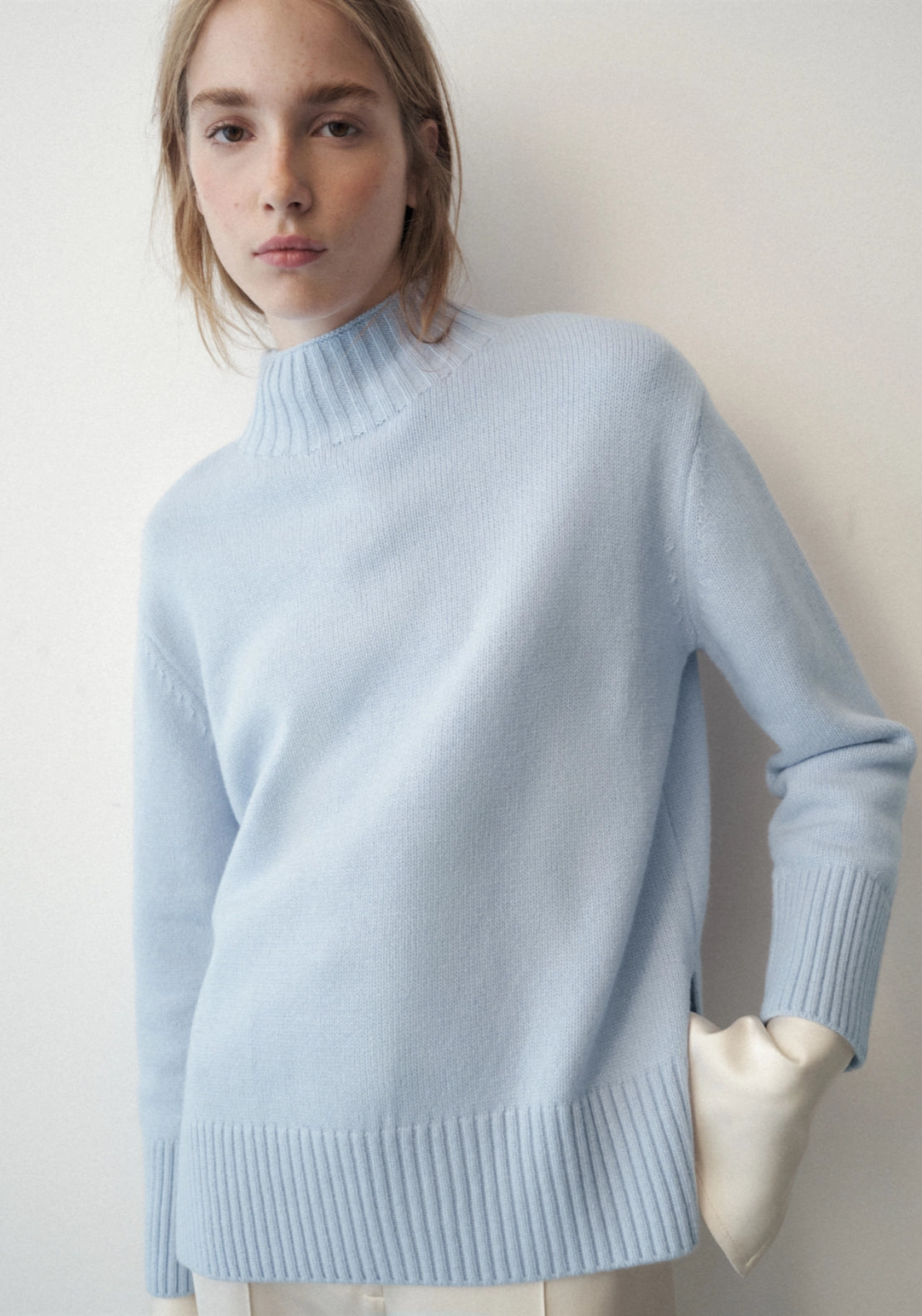 Turtleneck Wool Sweater - Blue