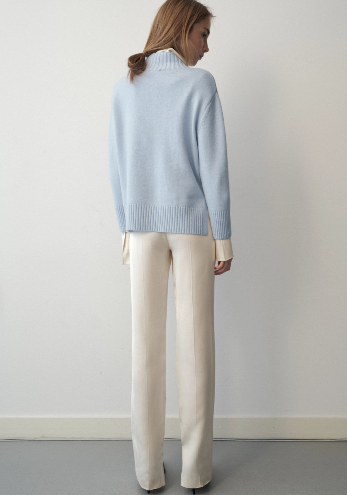 Turtleneck Wool Sweater - Blue