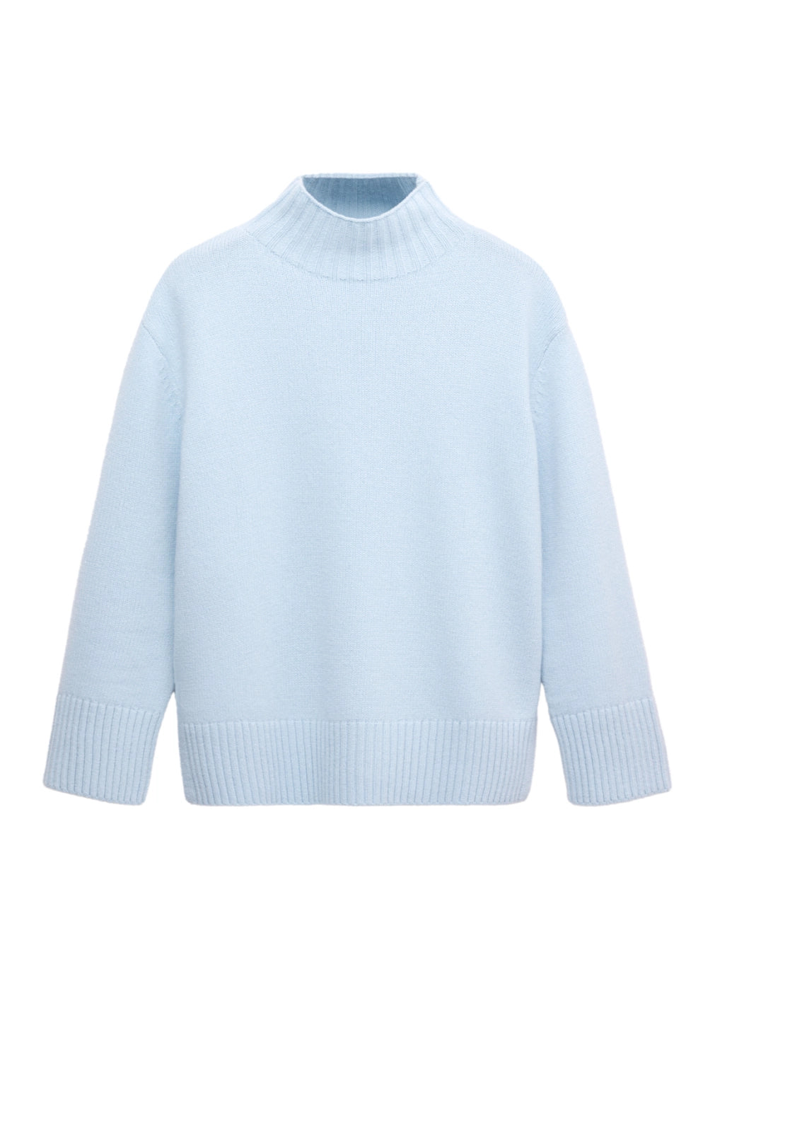Turtleneck Wool Sweater - Blue