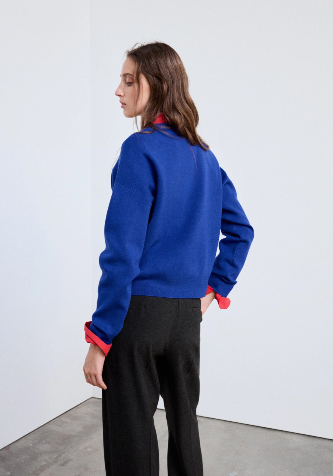 Knit Crew Neck Sweater - Blue