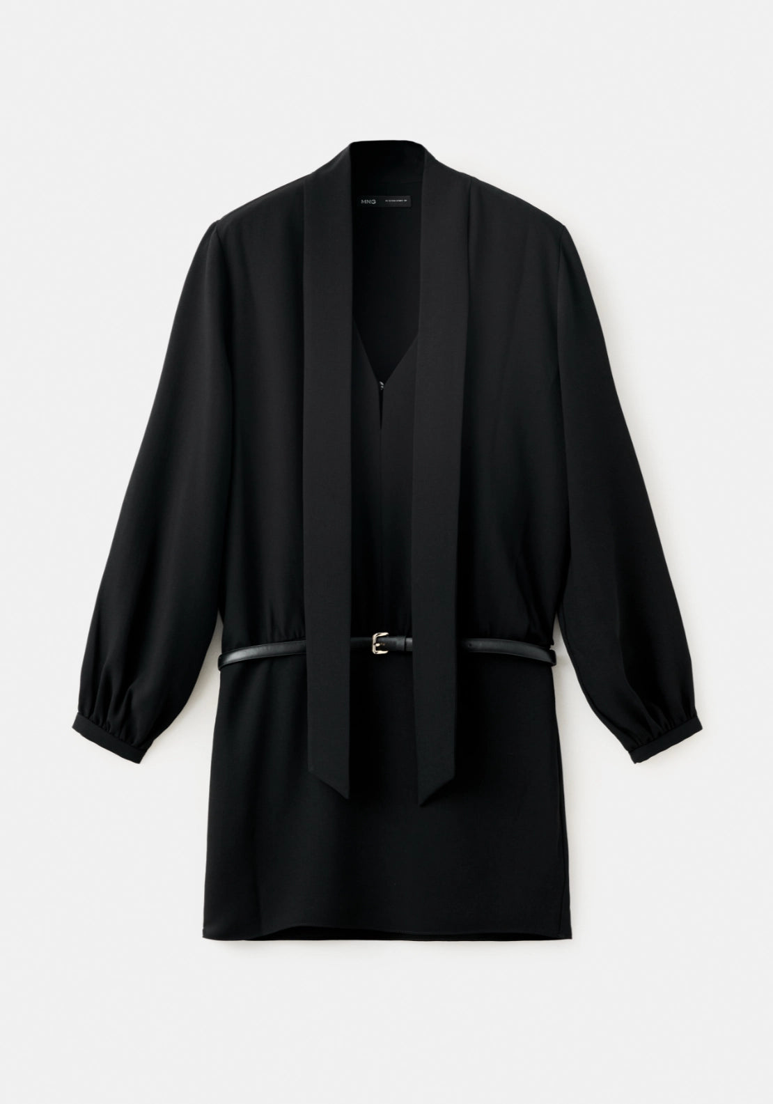 Dress with Scarf - Black