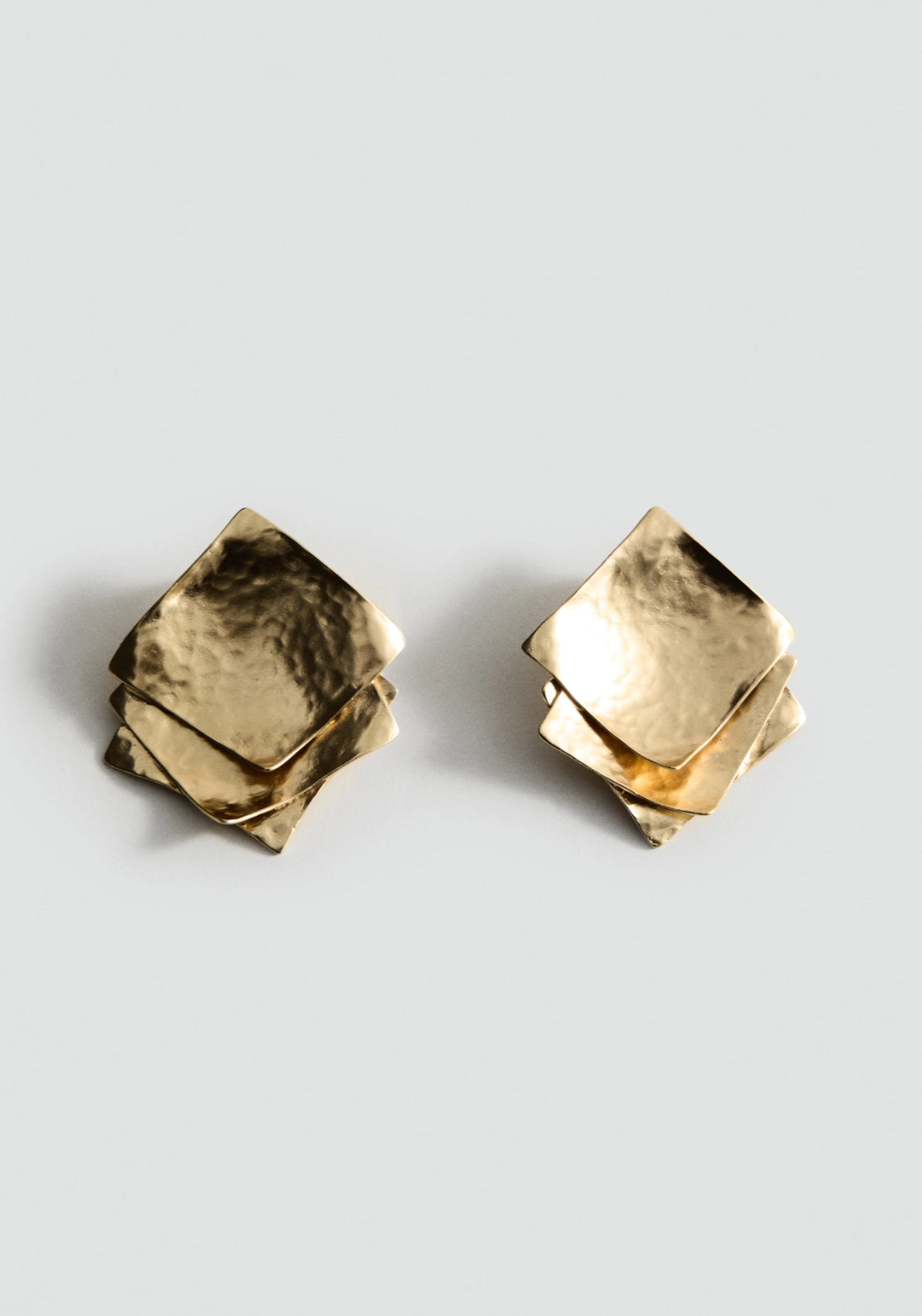 Square Relief Earrings - Gold