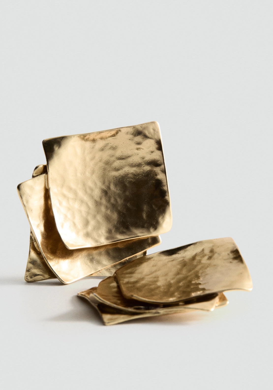 Square Relief Earrings - Gold