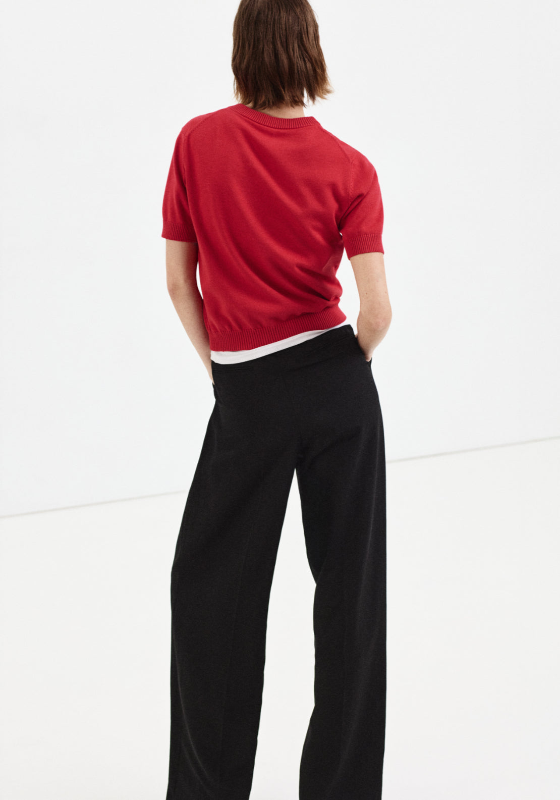 100% Cotton Fine Knitted Sweater - Red