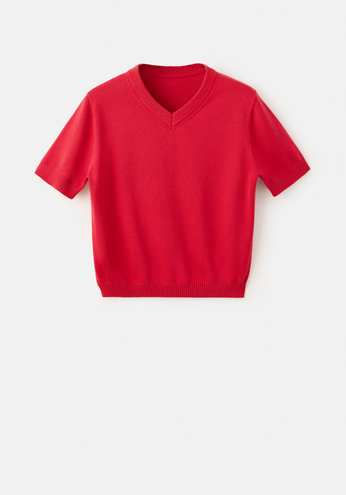100% Cotton Fine Knitted Sweater - Red
