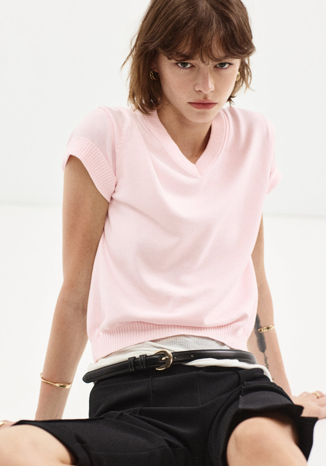 100% Cotton Fine Knitted Sweater - Pink
