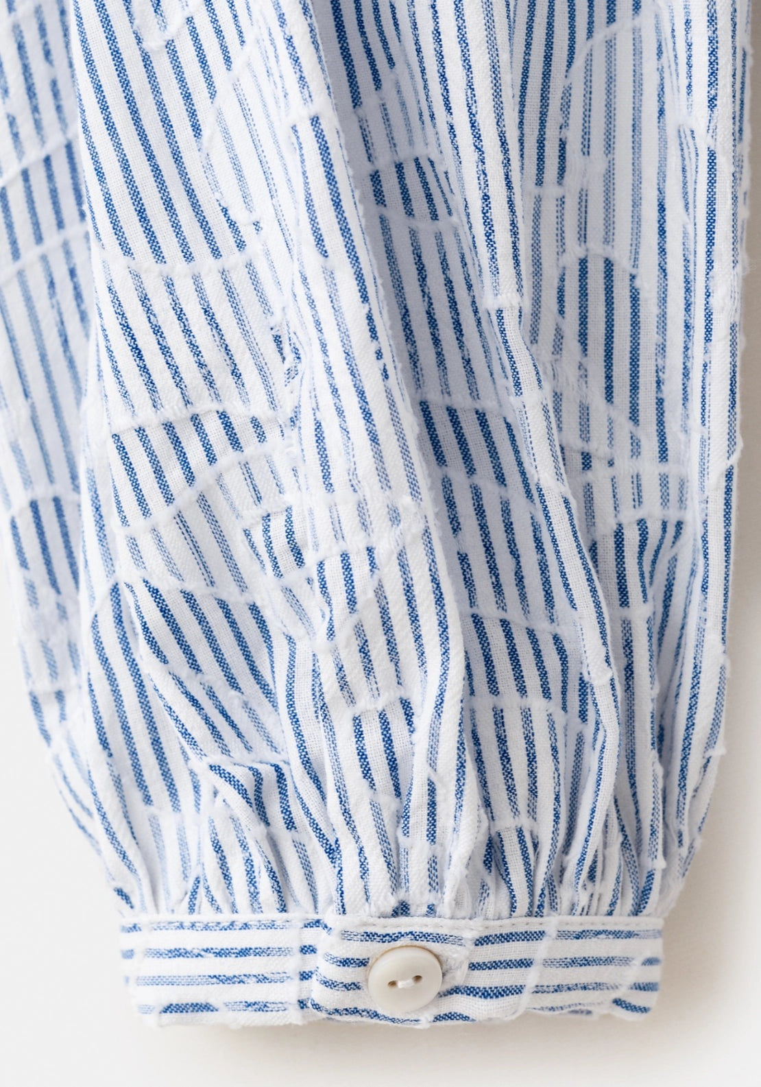 Striped Shirt With Embroidered Details - Blue