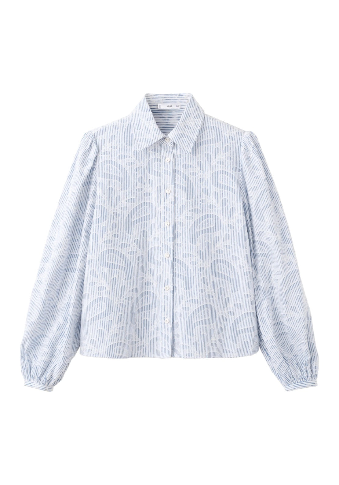 Striped Shirt With Embroidered Details - Blue