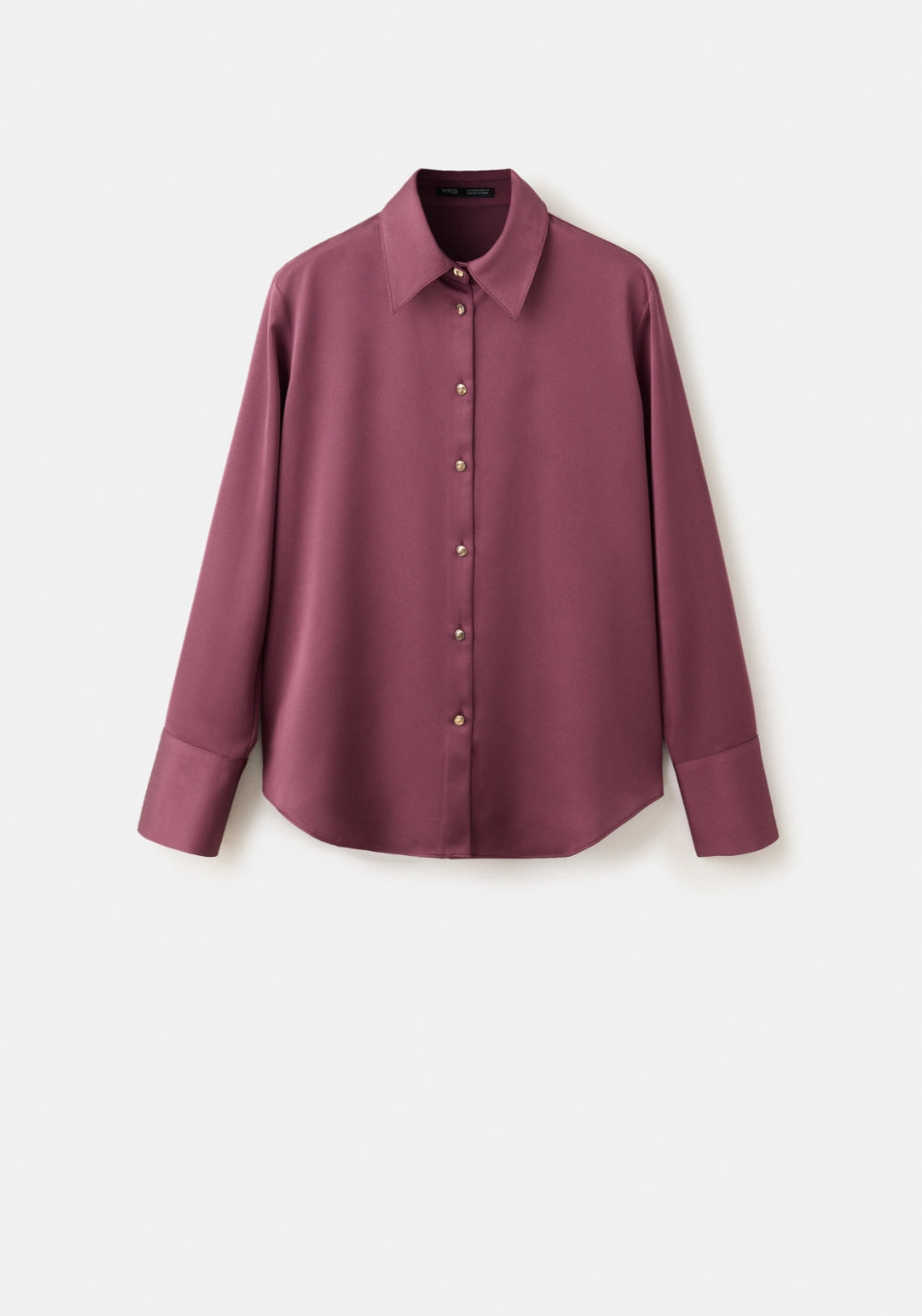 Regular Fit Satin Shirt - Burgundy
