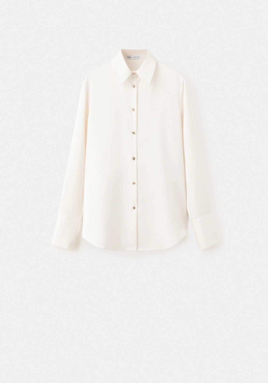 Flowy Satin Finish Shirt - Cream