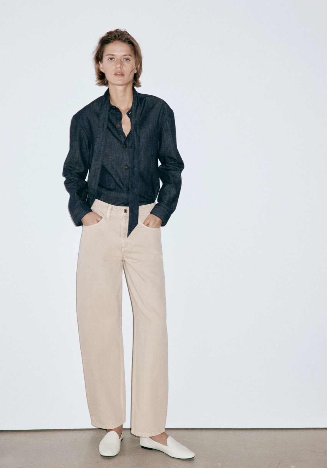 High Rise Balloon Jeans - Sand