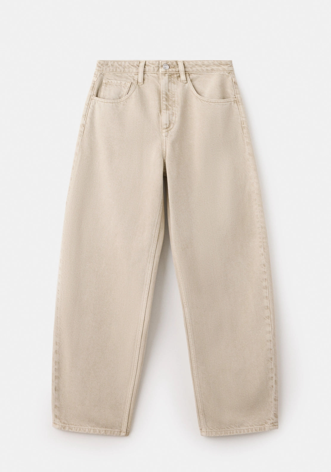High Rise Balloon Jeans - Sand