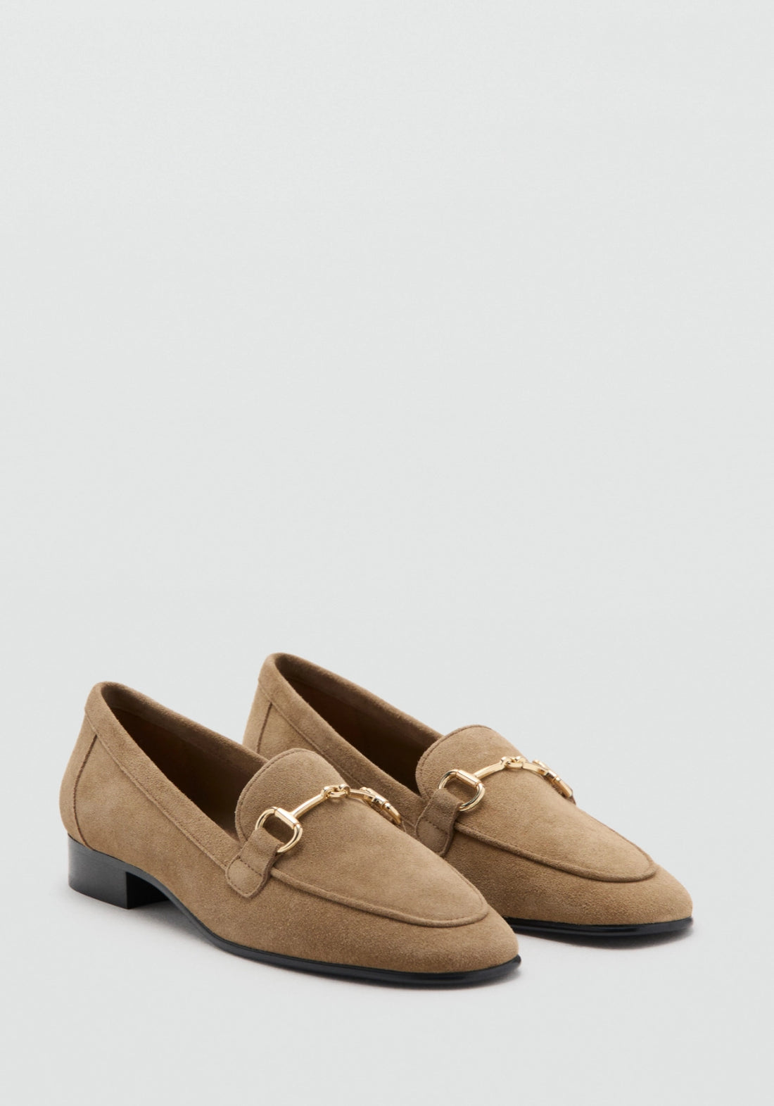 Suede Moccasins With Buckle - Brown