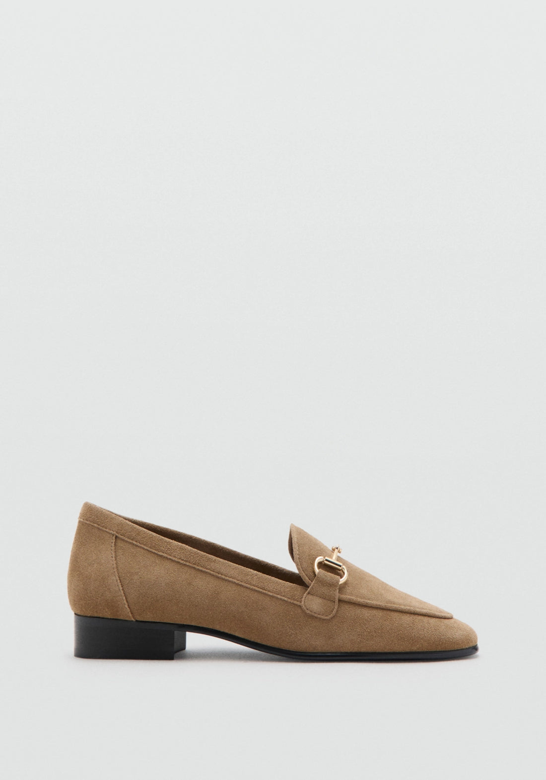 Suede Moccasins With Buckle - Brown