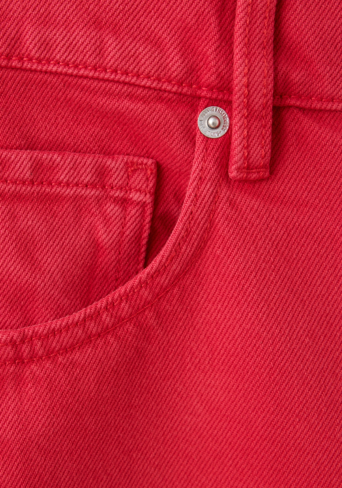 Simone Cotton Balloon Jeans - Red