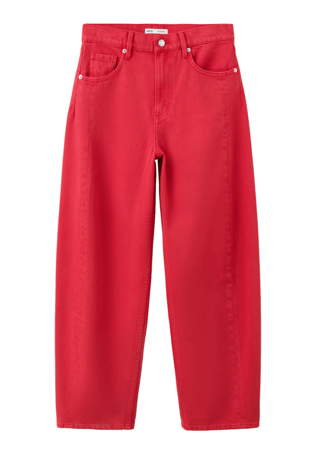 Simone Cotton Balloon Jeans - Red