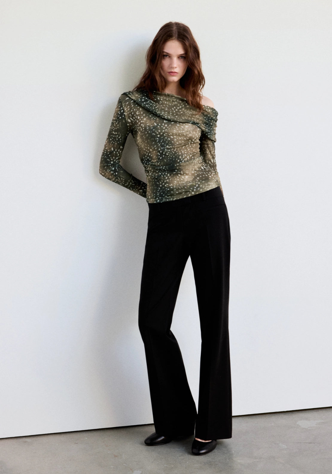 Bambi Asymmetrical Fitted Top - Brown