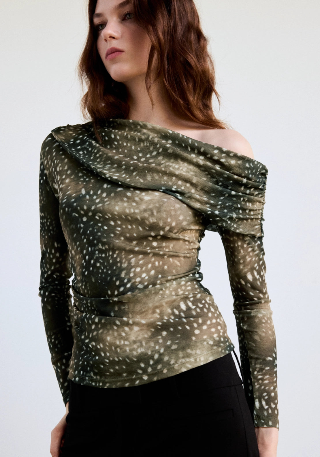 Bambi Asymmetrical Fitted Top - Brown
