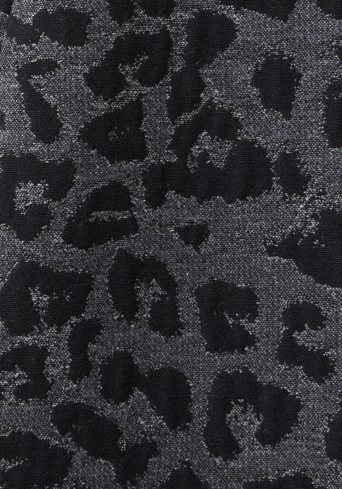 Animal Print Coat With Collar - Grey
