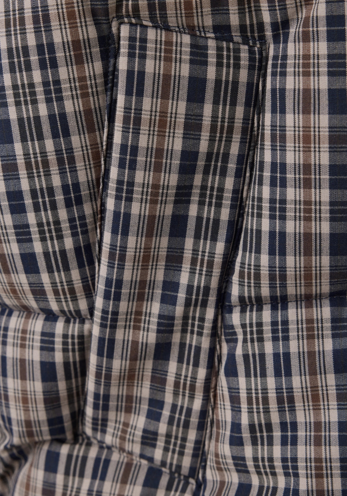 Checked Funnel Neck Anorak Jacket - Blue