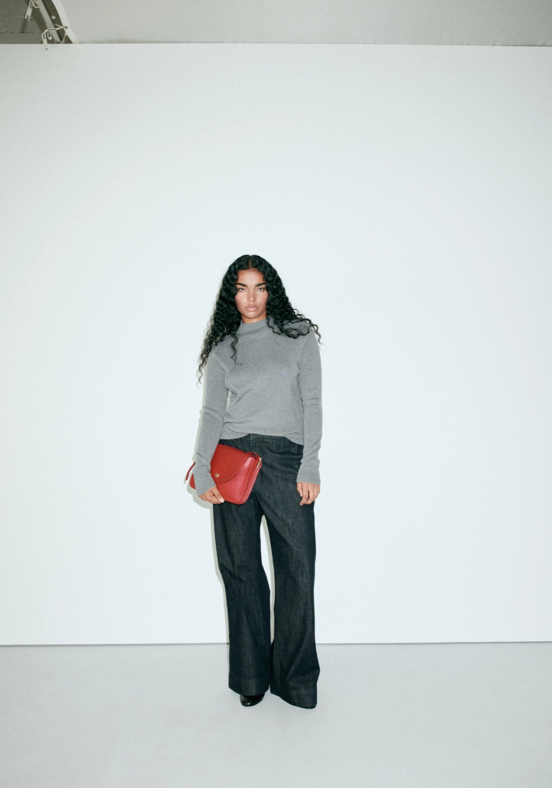 Knitted Sweater With Perkins - Grey