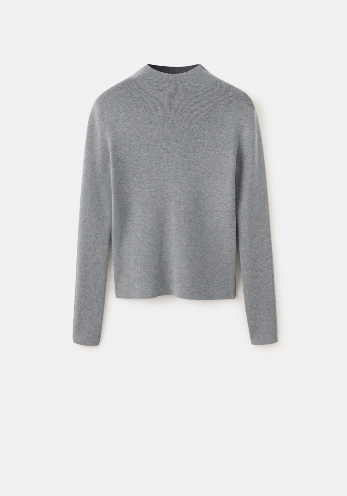 Knitted Sweater With Perkins - Grey