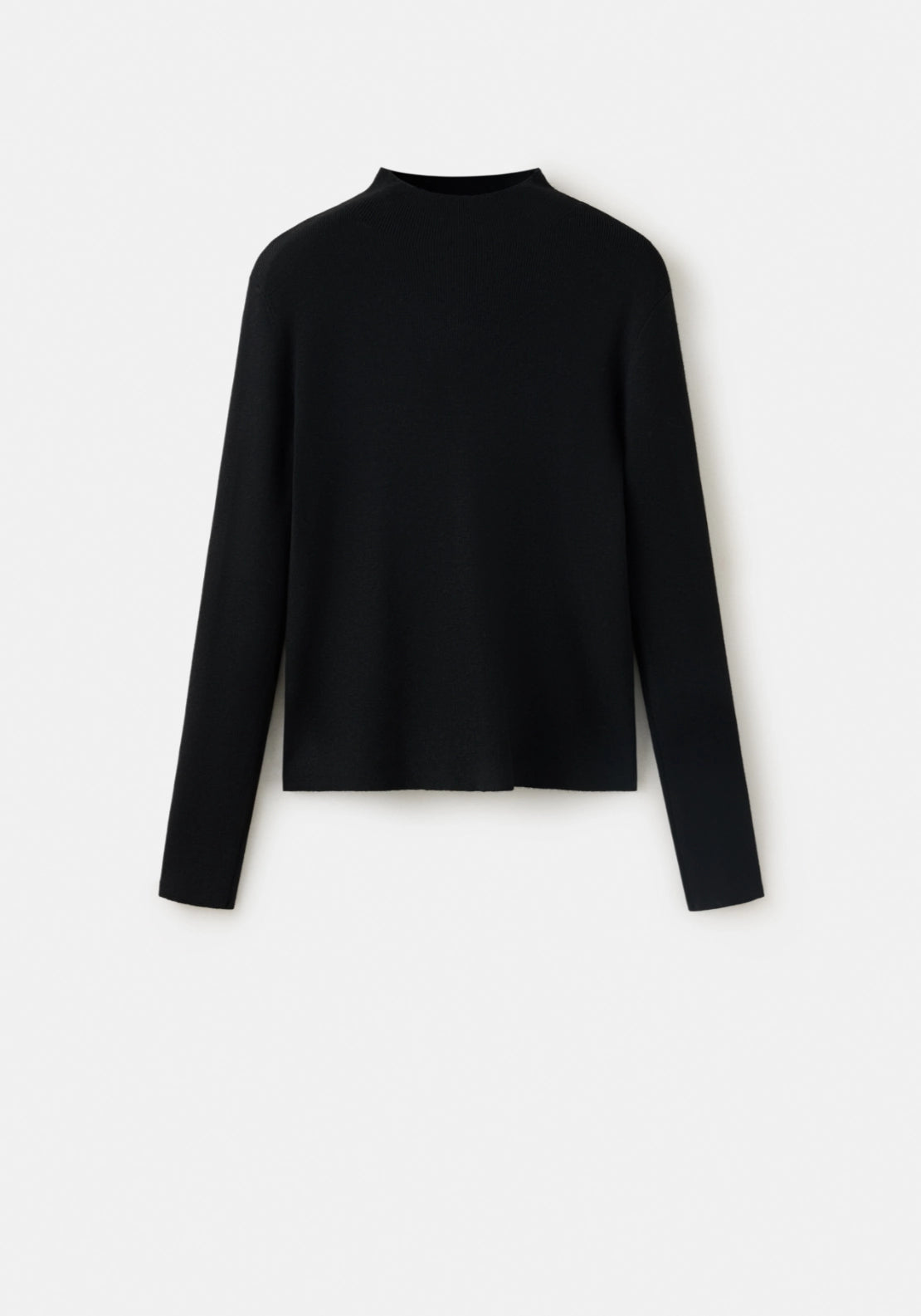 Knitted Sweater With Perkins - Black