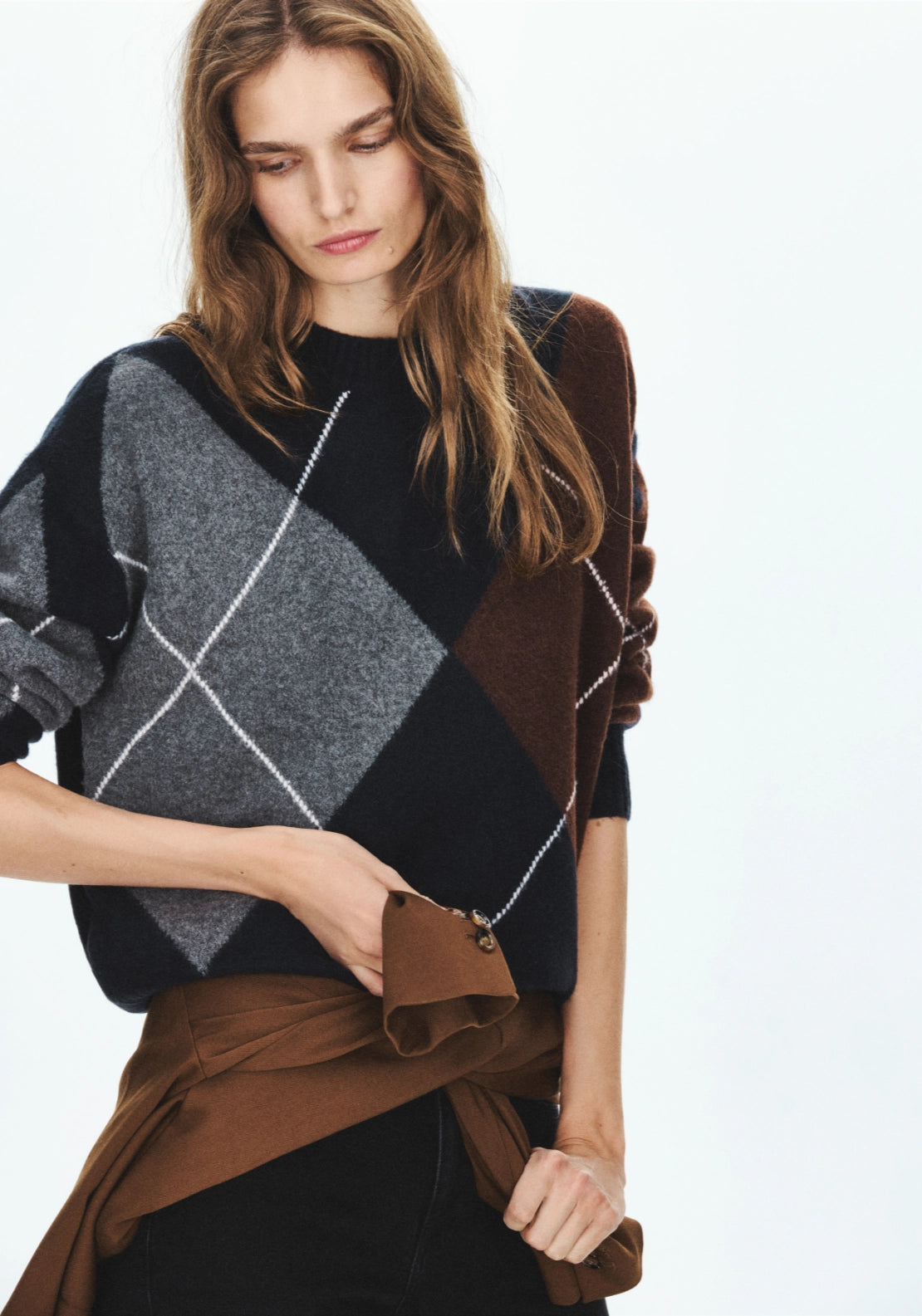 Argyle Knit Sweater - Blue