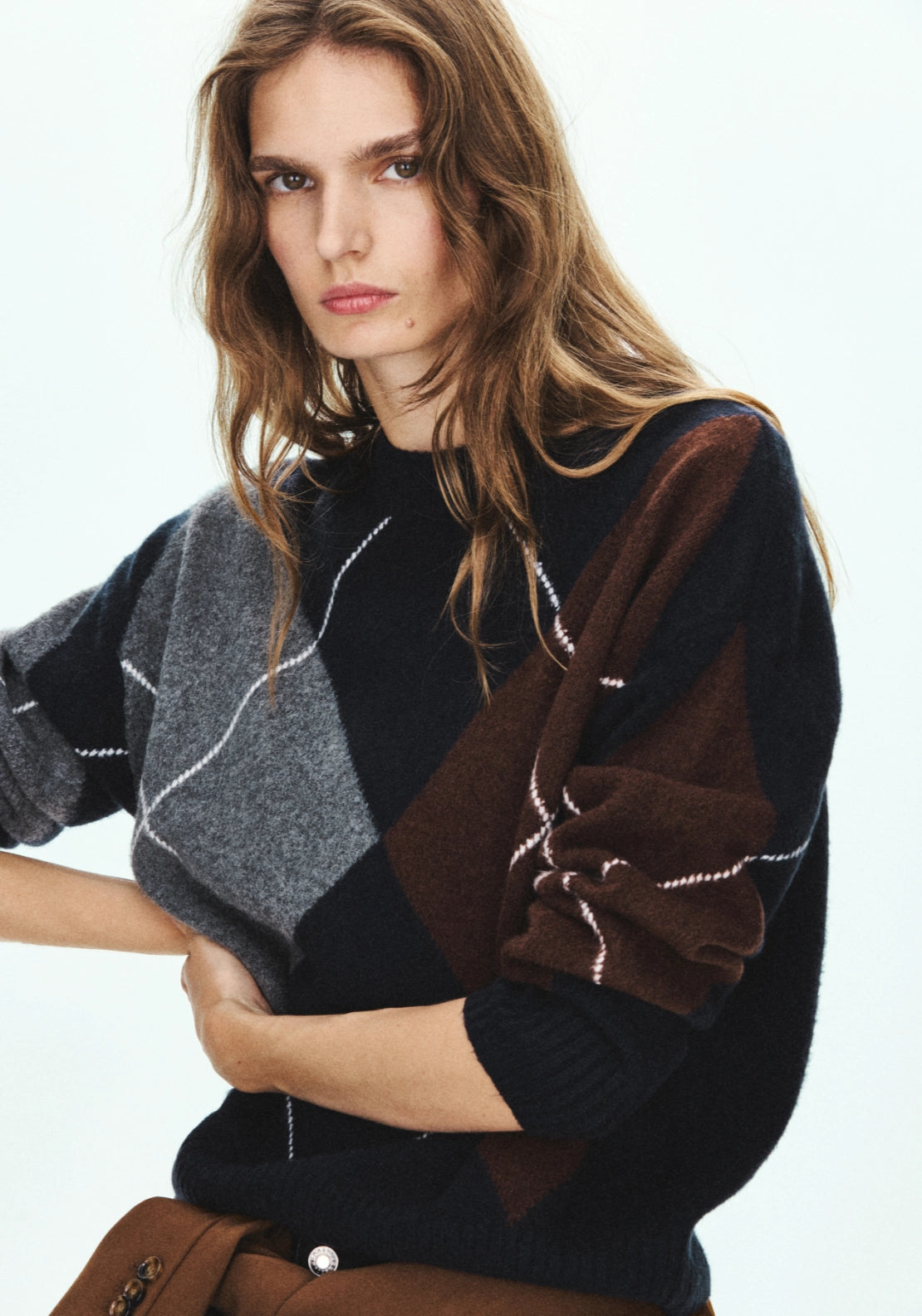 Argyle Knit Sweater - Blue