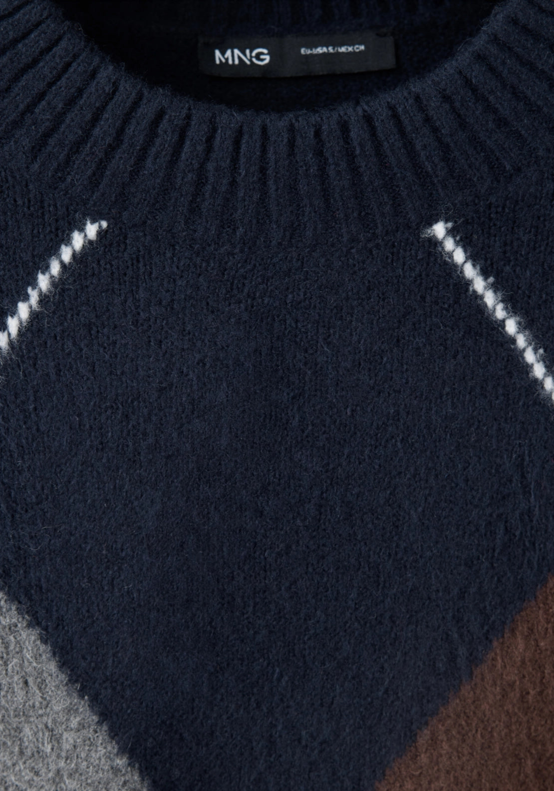 Argyle Knit Sweater - Blue