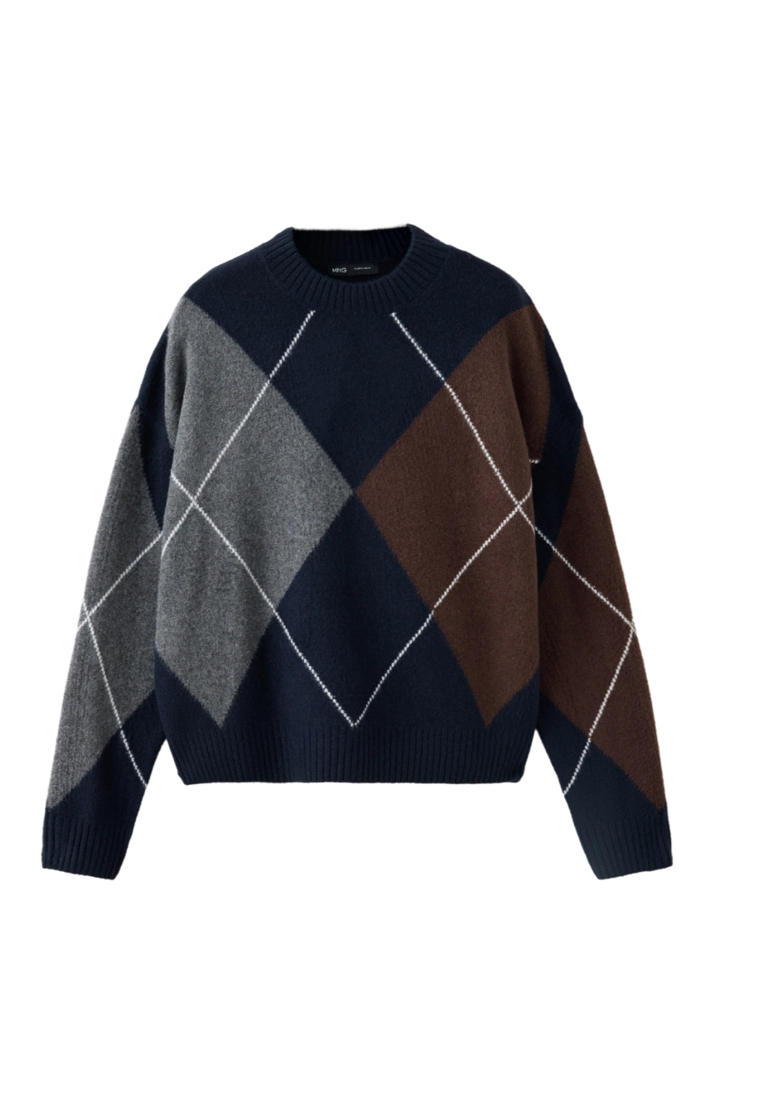 Argyle Knit Sweater - Blue